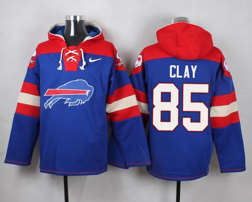 Nike Bills #85 Charles Clay Royal Blue Player Pullover NFL Hoodie - Click Image to Close